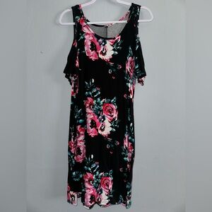 Floral Black and Pink Women's Dress boutique